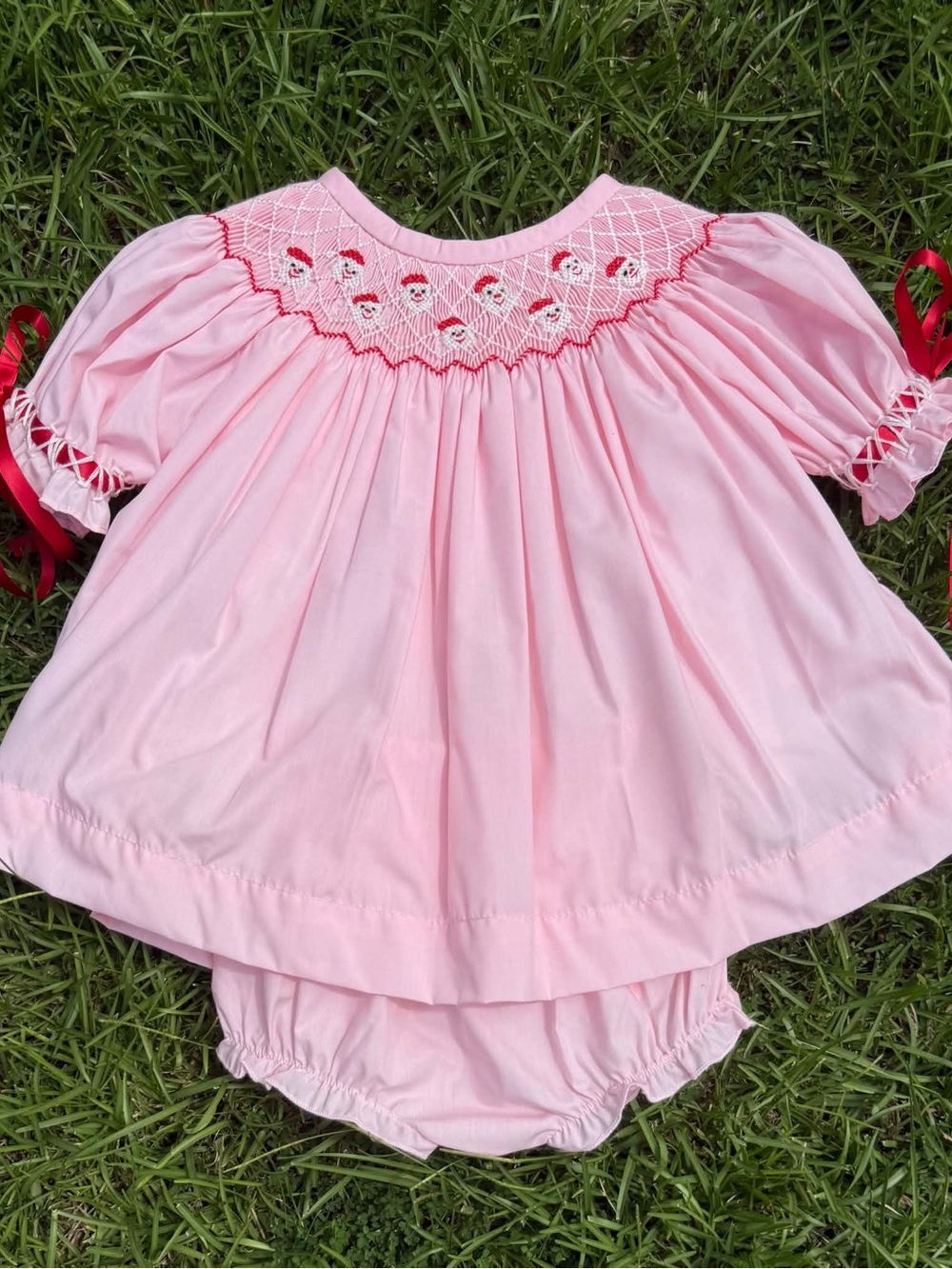 Santa Hand Smocked Set - Picture 2 of 2